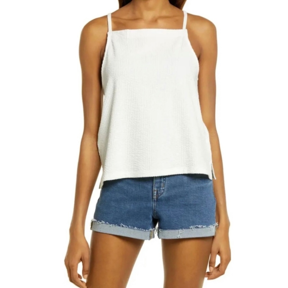 Madewell Seersucker Apron Tank Top